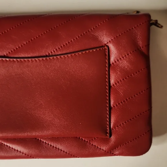 Tory Burch Red Quilted Clutch with Gold Chain - Picture 8 of 12